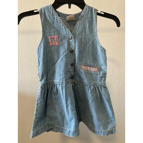 Vintage Levis Denim Dress Little Levis Girls Size 5 Made in USA - Picture 1 of 5